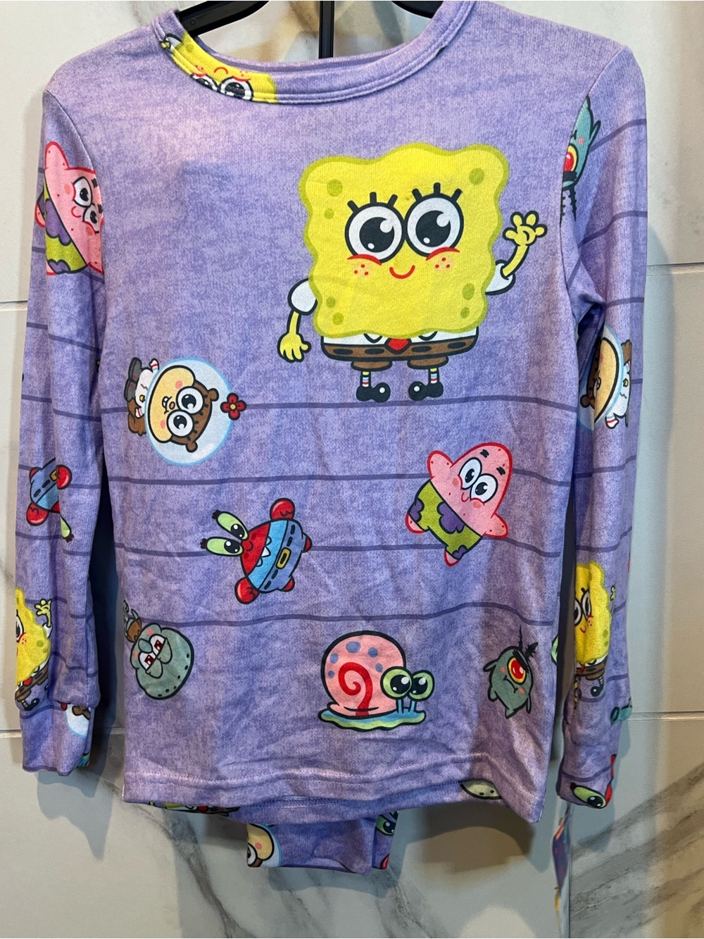 SpongeBob SquarePants Girls Long Sleeve Top and Pants Pajama Set NWT sz 8 $15